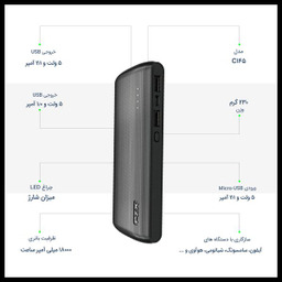 شارژر همراه پی زد ایکس (PZX) مدل C145 ظرفیت 18000 میلی آمپر ساعت