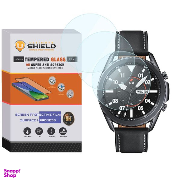 محافظ صفحه نمایش شیشه ای آلتیمیت شیلد (UltiMate Shield) مدل SH-UL مناسب ساعت Galaxy Watch 3 45mm بسته 3 عددی