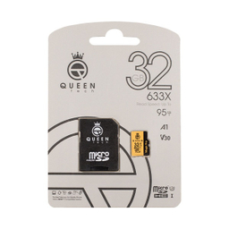 کارت حافظه MicroSD HC کویین تک (Queen Tech) مدل A1-V30-633X ظرفیت 32 گیگابایت به همراه آداپتور SD