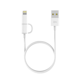 کابل تبدیل دوکاره USB به لایتنینگ/MicroUSB زد ام آی (ZMI) مدل AL801 طول 1 متر