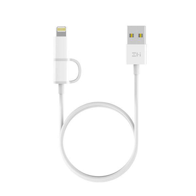 کابل تبدیل دوکاره USB به لایتنینگ/MicroUSB زد ام آی (ZMI) مدل AL801 طول 1 متر