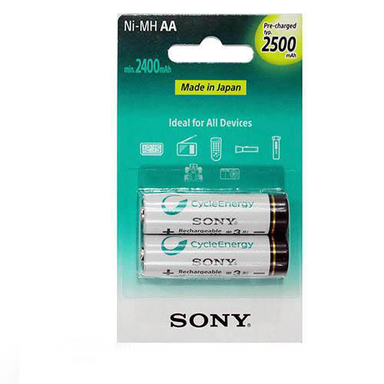 باتری قلمی شارژی سونی (Sony) مدل Ni-MH AA ظرفیت 2000mAh بسته 2 عددی