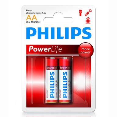 باتری قلمی فیلیپس (Philips) مدل Power Life Alkaline بسته 2 عددی