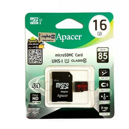 کارت حافظه اپیسر (Apacer) مدل UHS-I U1 کلاس 10 سرعت 85MBps ظرفیت 16 گیگابایت به همراه آداپتور SD