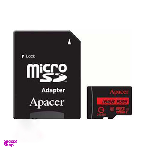 کارت حافظه اپیسر (Apacer) مدل UHS-I U1 کلاس 10 سرعت 85MBps ظرفیت 16 گیگابایت به همراه آداپتور SD