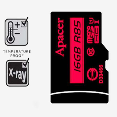 کارت حافظه اپیسر (Apacer) مدل UHS-I U1 کلاس 10 سرعت 85MBps ظرفیت 16 گیگابایت به همراه آداپتور SD