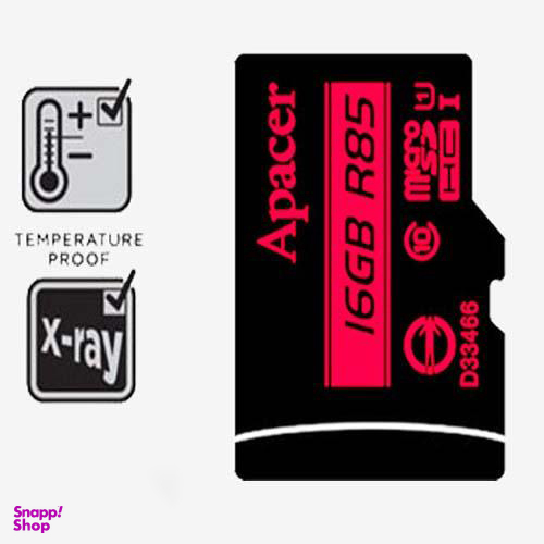 کارت حافظه اپیسر (Apacer) مدل UHS-I U1 کلاس 10 سرعت 85MBps ظرفیت 16 گیگابایت به همراه آداپتور SD