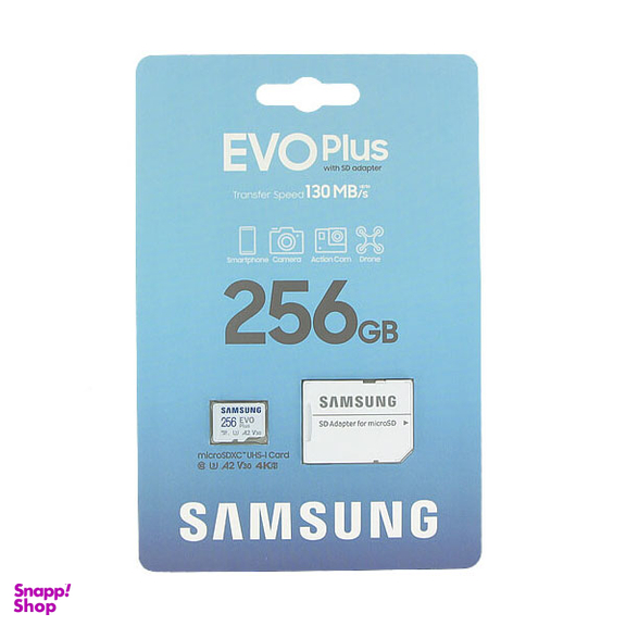 کارت حافظه microSDXC سامسونگ مدل Evo Plus کلاس 10 استاندارد UHS-I U3 سرعت 130MBps همراه با آداپتور SD ظرفیت 256 گیگابایت