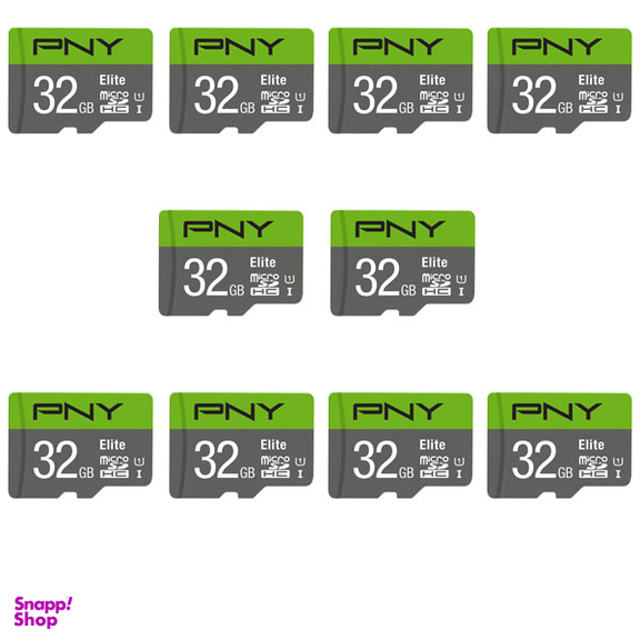 کارت حافظه microSDXC پی ان وای (PNY) کلاس 10 استاندارد UHS-I U1 سرعت 100MBps ظرفیت 32 گیگابایت بسته 10 عددی