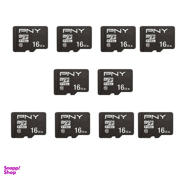 کارت حافظه microSDXC پی ان وای (PNY) کلاس 10 استاندارد UHS-I U1 ظرفیت 16 گیگابایت بسته 10 عددی