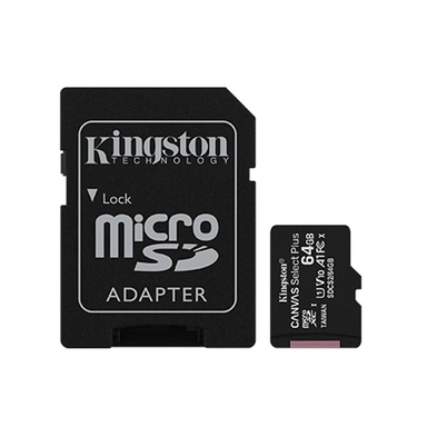 کارت حافظه microSDHC کینگستون مدل Canvas Plus کلاس 10 استاندارد UHS-I U1 سرعت 100MBps ظرفیت 64 گیگابایت به همراه آداپتور SD