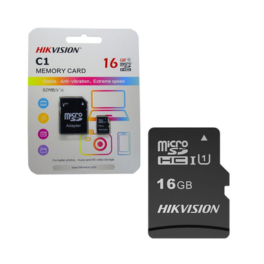 کارت حافظه microSDXC هایک ویژن مدل C1 کلاس 10 استاندارد UHS-I U1 سرعت 92MBps ظرفیت 16 گیگابایت به همراه آداپتور SD