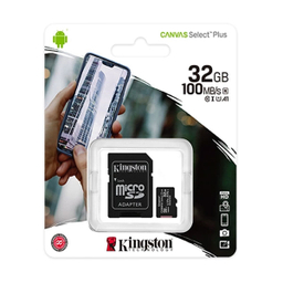 کارت حافظه microSDHC کینگستون مدل Canvas Plus کلاس 10 استاندارد UHS-I U1 سرعت 100MBps ظرفیت 32 گیگابایت به همراه آداپتور SD