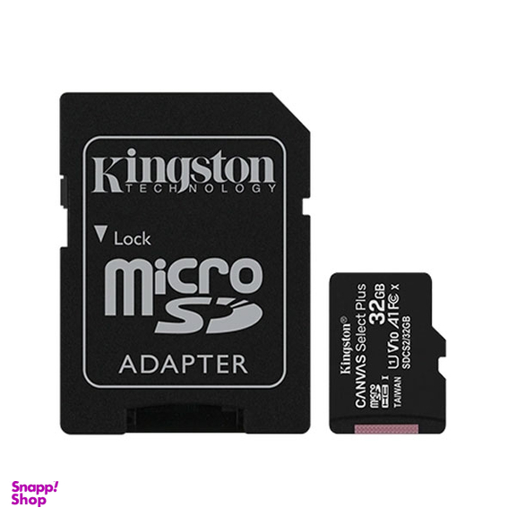 کارت حافظه microSDHC کینگستون مدل Canvas Plus کلاس 10 استاندارد UHS-I U1 سرعت 100MBps ظرفیت 32 گیگابایت به همراه آداپتور SD