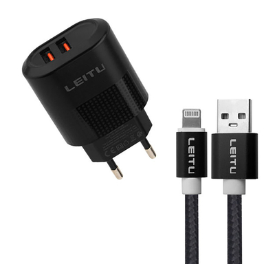 شارژر دیواری لیتو (Leitu) مدل LH-31 به همراه کابل تبدیل لایتنینگ