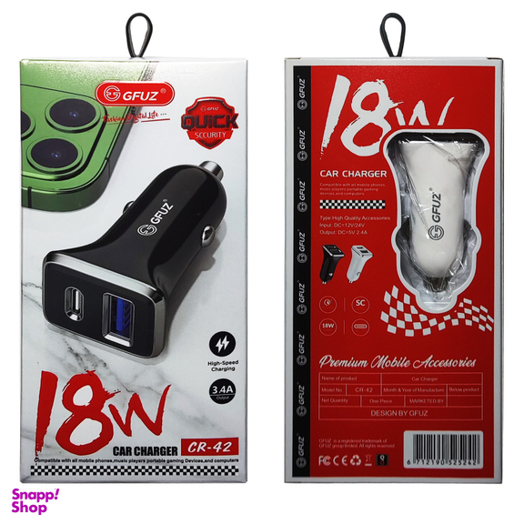 شارژر فندکی جی فوز مدل CR-42 به همراه کابل تبدیل USB به MicroUSB