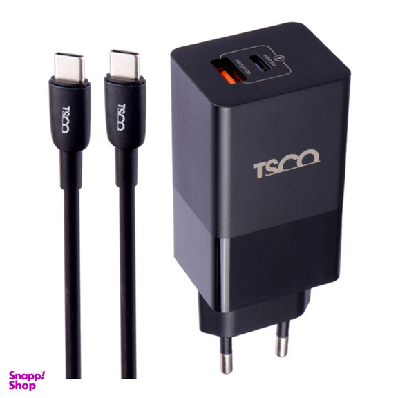 شارژر دیواری تسکو (Tsco) مدل TTC67 65W 1PD+1U همراه با کابل تایپ سی