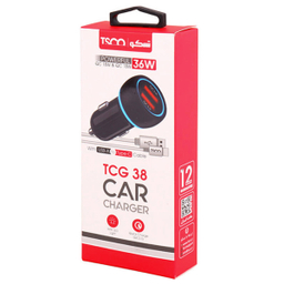 شارژر فندکی تسکو (Tsco) مدل TCG 38 QC3.0 PD 36W به همراه کابل Type-C