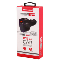 شارژر فندکی تسکو مدل TCG 36 QC3.0 PD 33W به همراه کابل Type-C