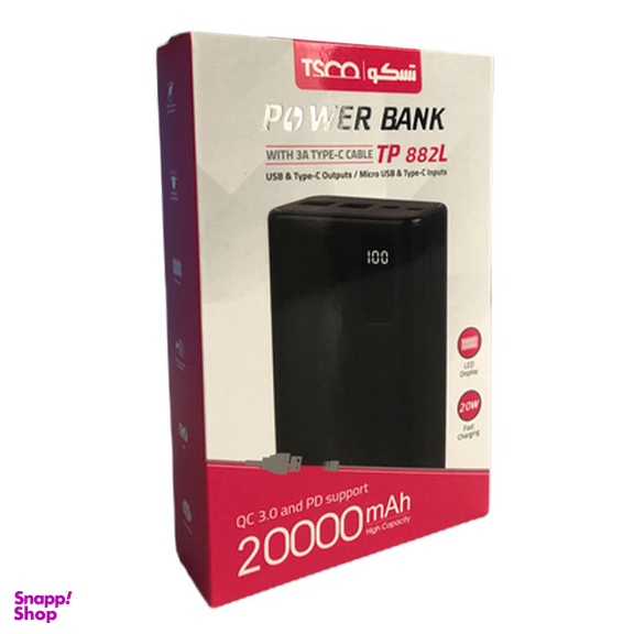 شارژر همراه تسکو مدل TP-882L ظرفیت 20000 میلی آمپر ساعت