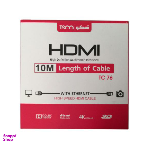کابل HDMI 4k تسکو مدل TC76 طول 10 متر