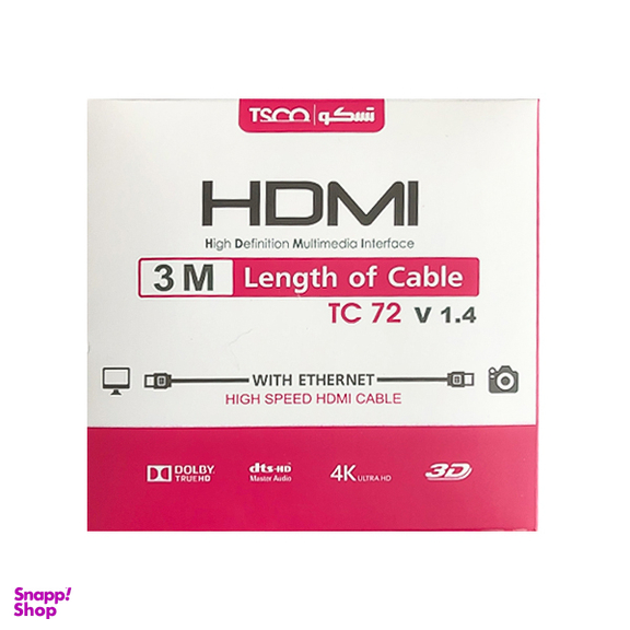 کابل HDMI 4k تسکو مدل TC 72 طول 3 متر