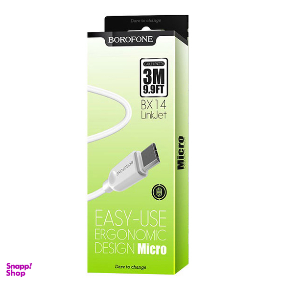 کابل تبدیل USB به MicroUSB بروفون (Borofone) مدل BX14 طول 1 متر
