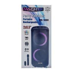 اسپیکر پارتی باکس مچر (Macher) مدل MR-1800 2×6.5 با میکروفون