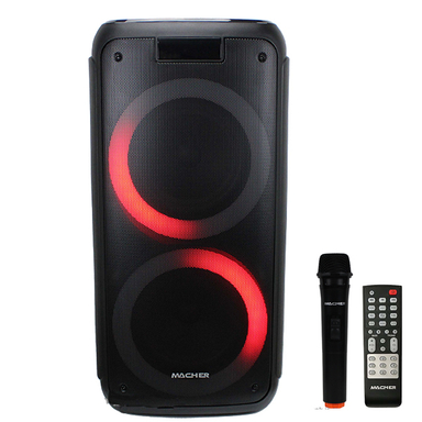 اسپیکر پارتی باکس مچر (Macher) مدل MR-1500 2×8 با میکروفون طول 74 سانتی متر