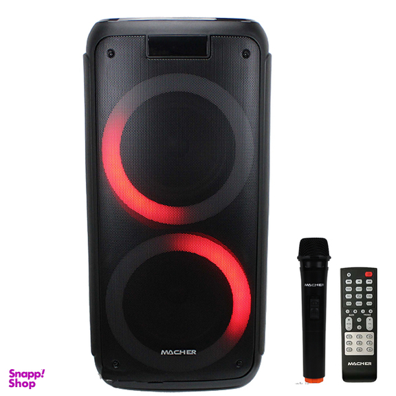 اسپیکر پارتی باکس مچر (Macher) مدل MR-1500 2×8 با میکروفون طول 74 سانتی متر