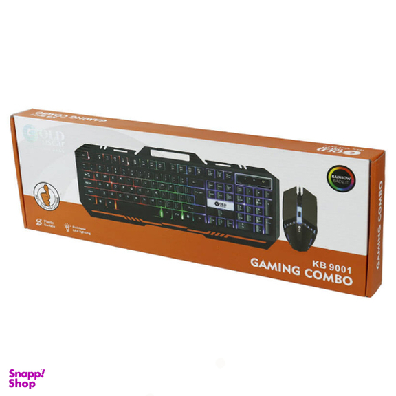 کیبورد و ماوس گیمینگ بک لایت اسکار (Oscar) گلد مدل KB-9001