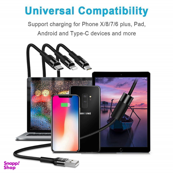 کابل شارژ سه سر بیبوشی (Biboshi) مدل Cable A17