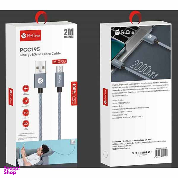 کابل تبدیل USB به Micro USB پرووان (ProOne) مدل PCC195