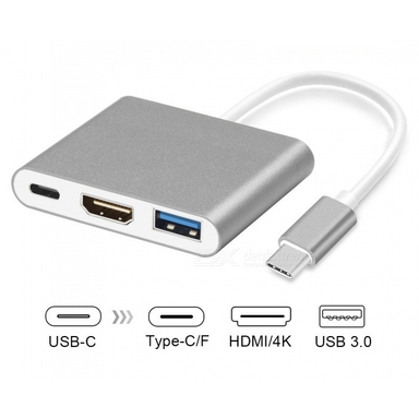 تبدیل Type-C به HDMI و USB3.0 و Type-C