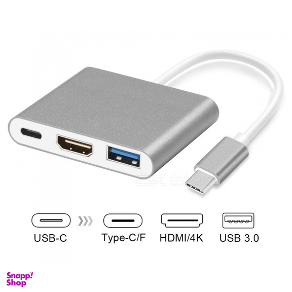 تبدیل Type-C به HDMI و USB3.0 و Type-C