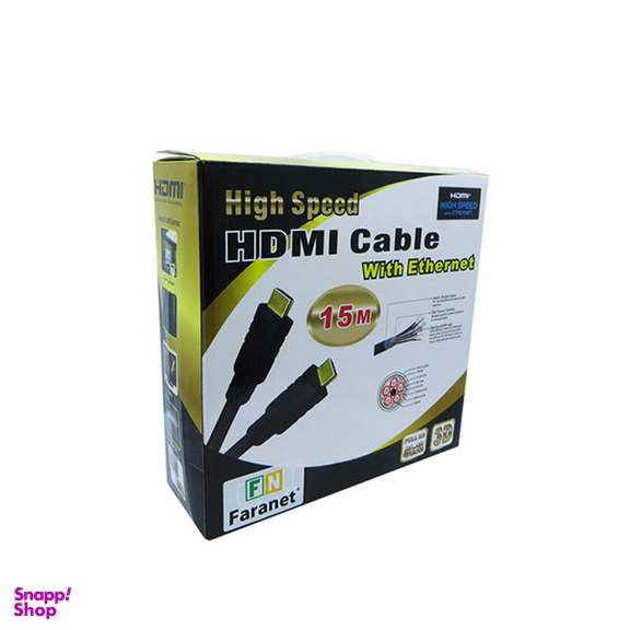 کابل HDMI کانکتور طلایی سه بعدی فرانت (Faranet) مدل FN-HCB150 طول 15 متر