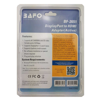 تبدیل DisplayPort HDMI بافو (Bafo) مدل BF-2651