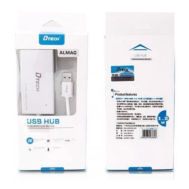 هاب 4 پورت USB-3 سیم دار دیتک مدل DT-3308 سایز 1.2 متر