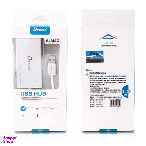 هاب 4 پورت USB-3 سیم دار دیتک مدل DT-3308 سایز 1.2 متر