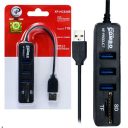هاب USB 2.0 سه پورت وکارت خوان ایکس پی مدل XP-HC834E