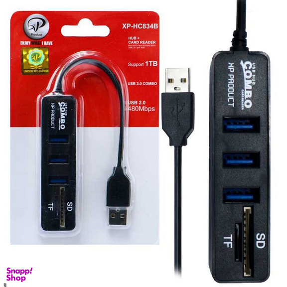 هاب USB 2.0 سه پورت وکارت خوان ایکس پی مدل XP-HC834E