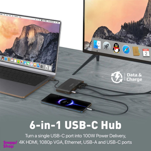هاب 1 به 6 USB-C پرومیت (Promate) مدل MEDIAHUB-C6