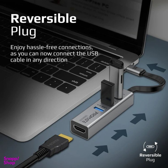 هاب 1 به 4 USB-C پرومیت مدل MEDIAHUB-C3