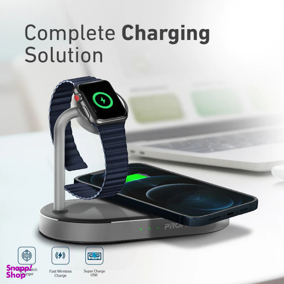 شارژر بی سیم 3 در 1 پرومیت (Promate) مدل WAVEPOWER. EU-GR