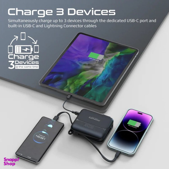 پاوربانک پرومیت مدل POWERPACK-20PRO با ظرفیت 20000 میلی آمپر ساعت