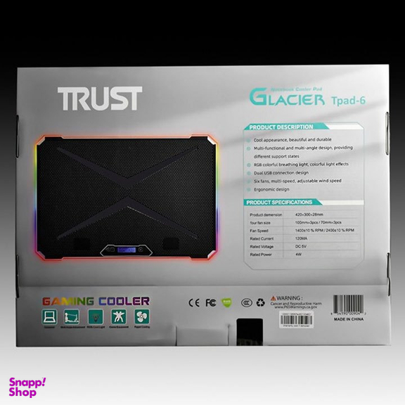 پایه خنک کننده لپ تاپ تراست (Trust) مدل TPAD 6 رنگ مشکی