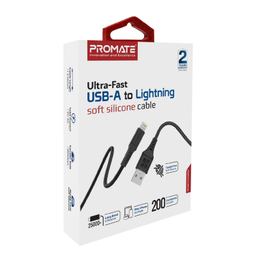 کابل شارژ سریع USB-A به لایتنینگ پرومیت (Promate) مدل POWERLINK-AI200 طول 2 متر