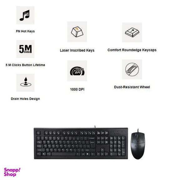 کیبورد و ماوس ای فورتک (A4tech) مدل Multimedia FN Desktop _KR_8520DS