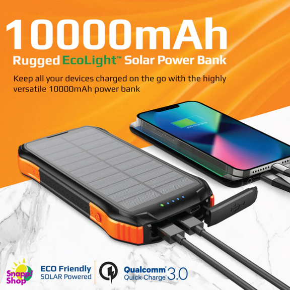 پاوربانک خورشیدی پرومیت مدل SOLARTANK-10PDQI ظرفیت 10000 میلی آمپر ساعت