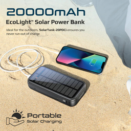 پاوربانک خورشیدی پرومیت (Promate) مدل SOLARTANK-20PDCI ظرفیت 20000 میلی آمپر ساعت
